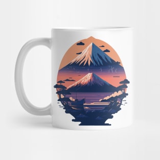 Serene Mount Fuji Sunset Peaceful River Scenery Mug